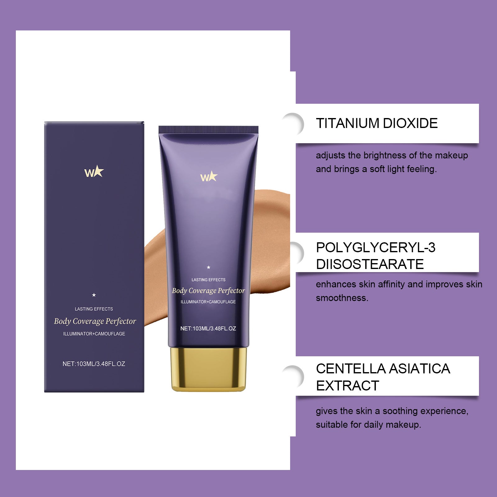 Brown Body Concealer Cream - Covers Imperfections, Evens Out Face and Body Tone, Long-Lasting, Non-Cakey Concealer