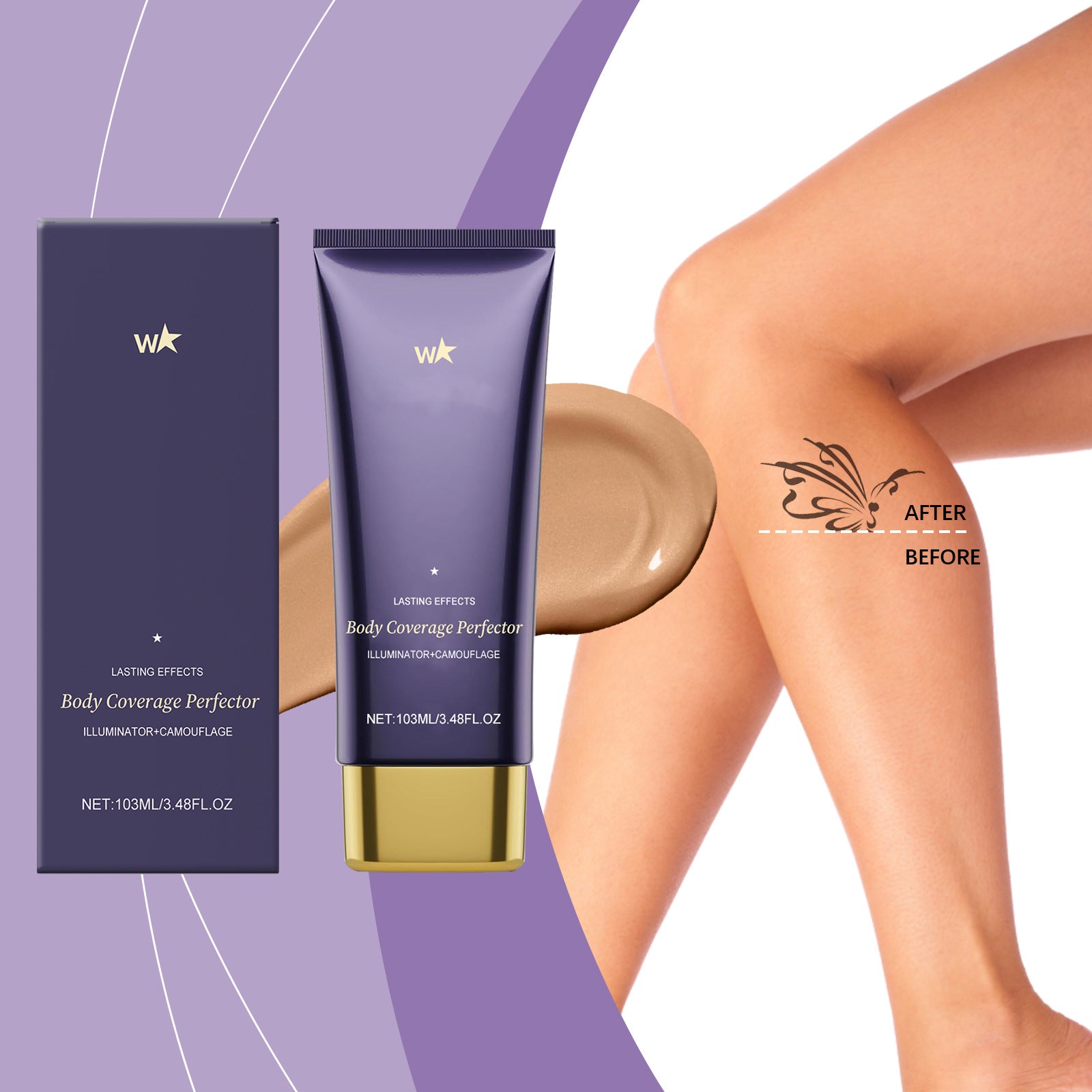 Brown Body Concealer Cream - Covers Imperfections, Evens Out Face and Body Tone, Long-Lasting, Non-Cakey Concealer